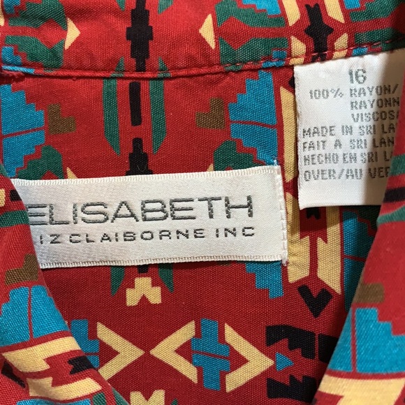 VTG ELIZABETH SHIRT SZ 16 AZTEC/SOUTHWEST PRINT - Picture 3 of 4